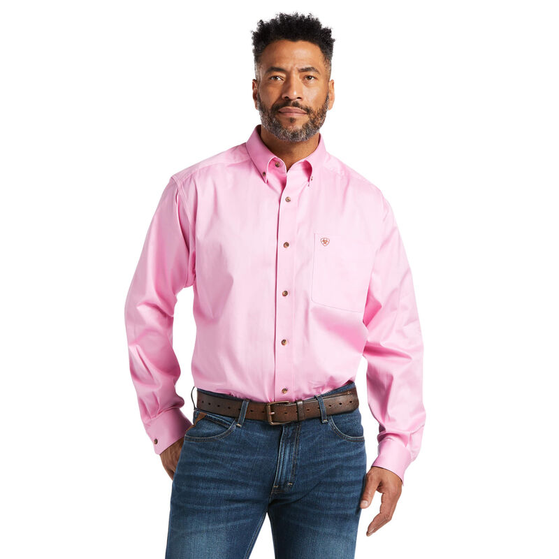 Camisas Ariat Solid Twill Rosas Hombre - Chile 431-WHSPFB